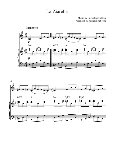 Free Sheet Music La Ziarella Horn In F Solo And Piano Accompaniment