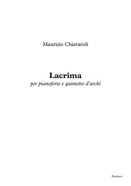 Free Sheet Music Lacrima