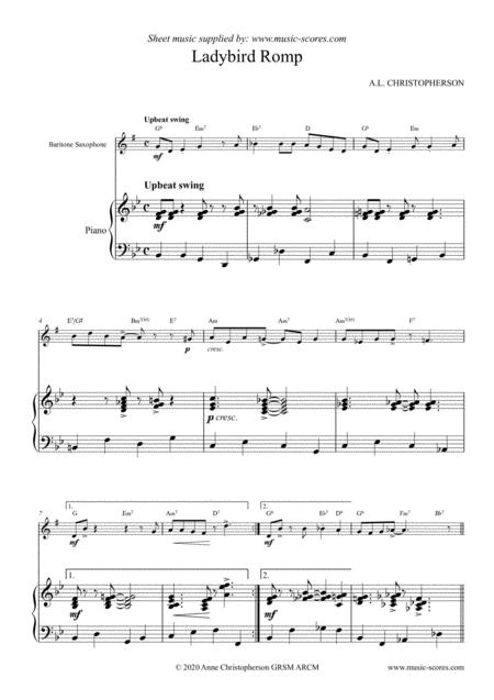 Free Sheet Music Ladybird Romp Baritone Sax And Piano
