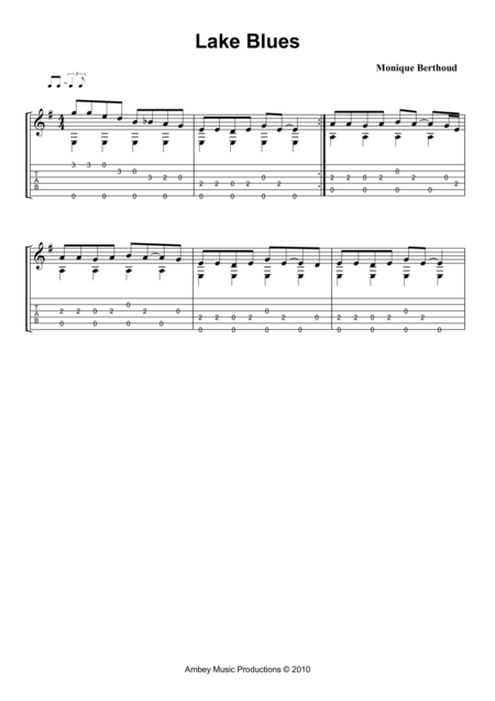 Free Sheet Music Lake Blues