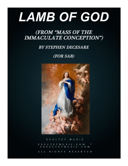 Lamb Of God From Mass Of The Immaculate Conception Sab Sheet Music