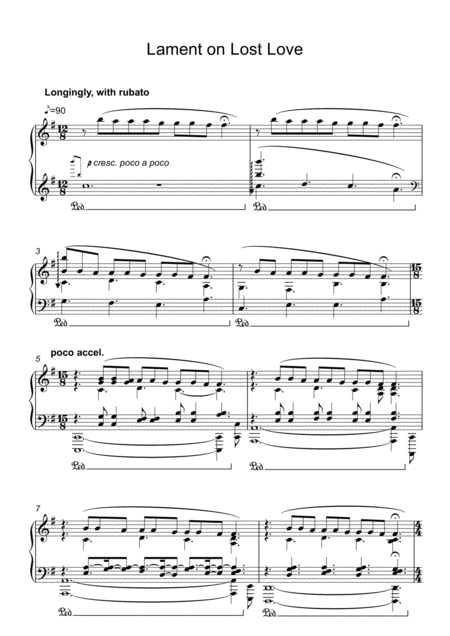 Free Sheet Music Lament On Lost Love