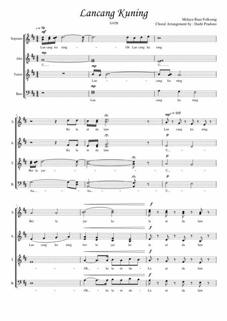 Free Sheet Music Lancang Kuning