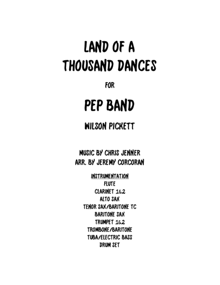 Land Of A Thousand Dances For Pep Band Sheet Music