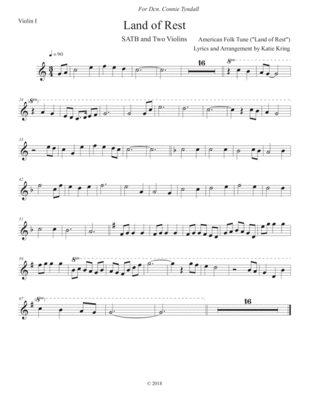 Free Sheet Music Land Of Rest Satb With Two Violins Violin Parts