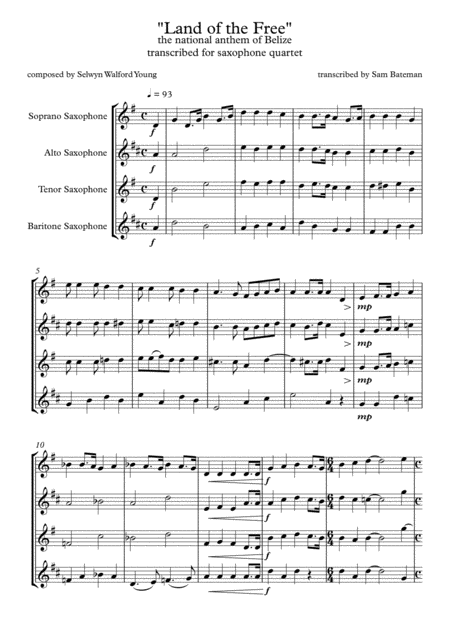 Free Sheet Music Land Of The Free