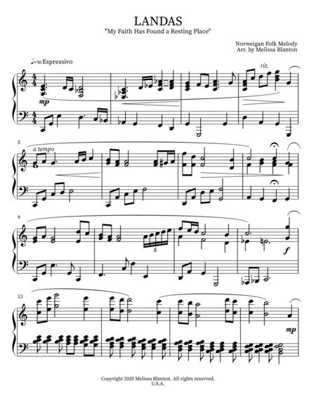 Free Sheet Music Landas My Faith Has Found A Resting Place Piano Solo