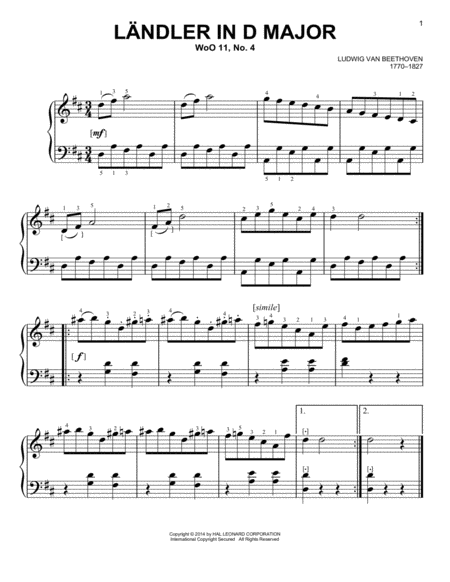 Free Sheet Music Landler