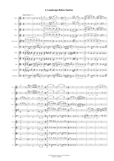 Landscape Before Sunrise For Chamber Orchestra Sheet Music