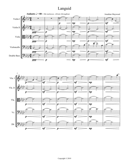 Free Sheet Music Languid