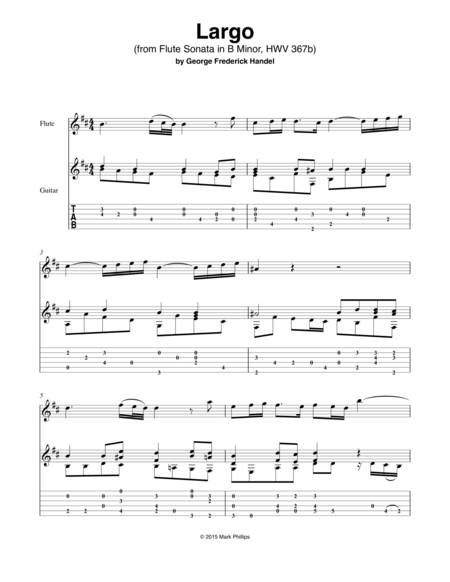 Largo From Flute Sonata In B Minor Hwv 367b Sheet Music