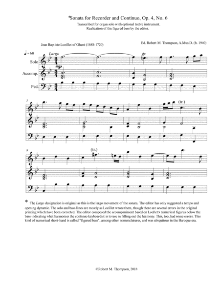 Largo In B Flat Major For Organ Sheet Music