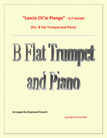 Lascia Ch Io Pianga From Opera Rinaldo G F Handel B Flat Trumpet And Piano Sheet Music