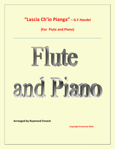 Lascia Ch Io Pianga From Opera Rinaldo G F Handel Flute And Piano Sheet Music