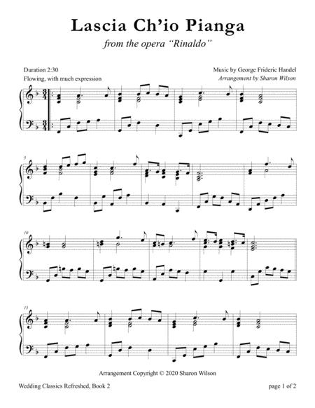 Free Sheet Music Lascia Ch Io Pianga Piano Solo