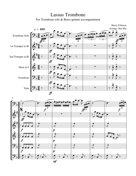 Free Sheet Music Lassus Trombone