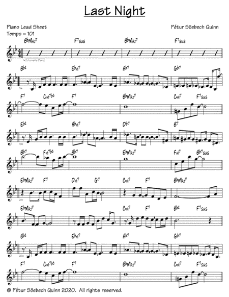 Last Night Sheet Music