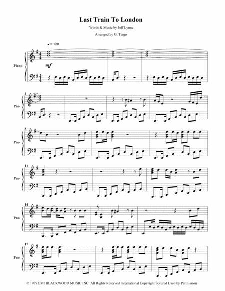 Last Train To London Piano Solo Sheet Music