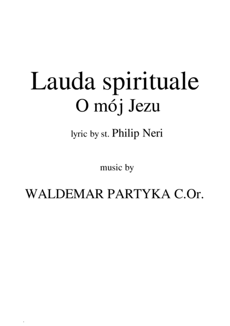 Free Sheet Music Lauda Spirituale O Mj Jezu
