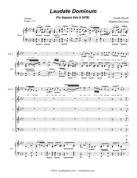 Free Sheet Music Laudate Dominum Piano Vocal Score