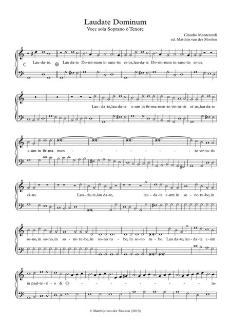 Free Sheet Music Laudate Dominum Urtext Modern Clefs