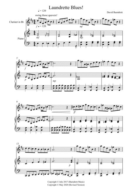Free Sheet Music Laundrette Blues For Clarinet In Bb And Piano