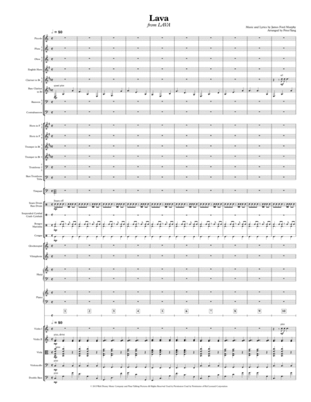 Free Sheet Music Lava From Lava Full Symphony Score And Parts