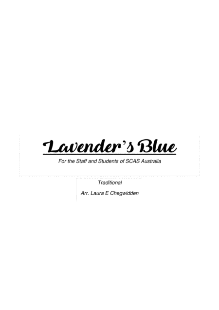 Free Sheet Music Lavenders Blue For Beginner String Orchestra