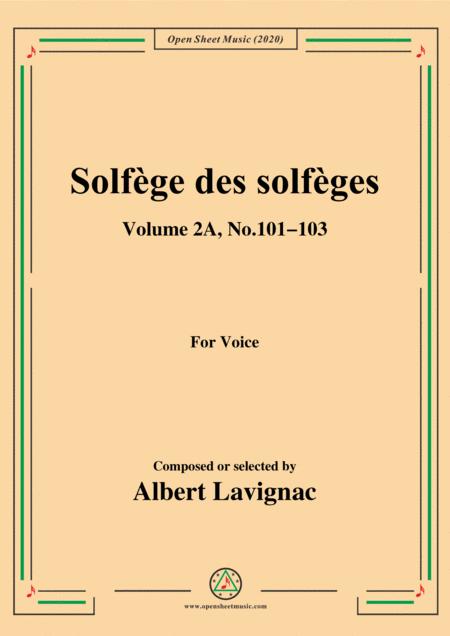 Lavignac Solfge Des Solfges Volume 2a No 101 103 For Voice Sheet Music