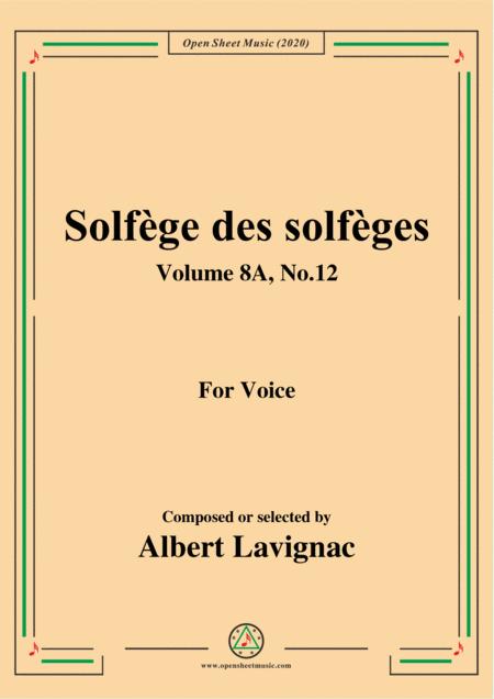 Free Sheet Music Lavignac Solfge Des Solfges Volume 8a No 12 For Voice