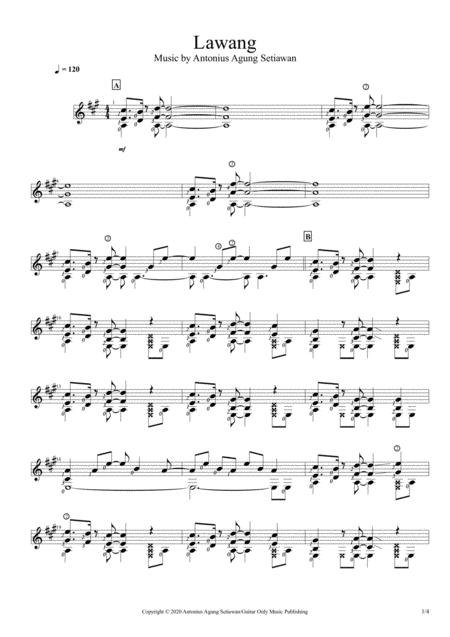 Free Sheet Music Lawang Solo Guitar Score