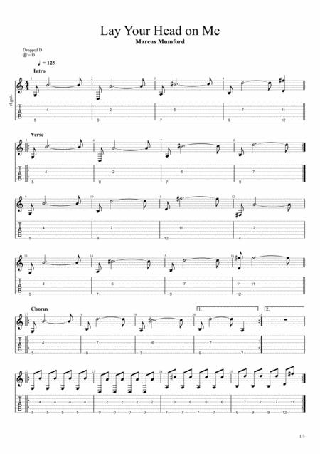 Free Sheet Music Lay Your Head On Me