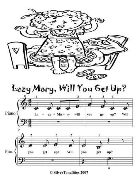 Lazy Mary Will You Get Up Beginner Piano Sheet Music Sheet Music