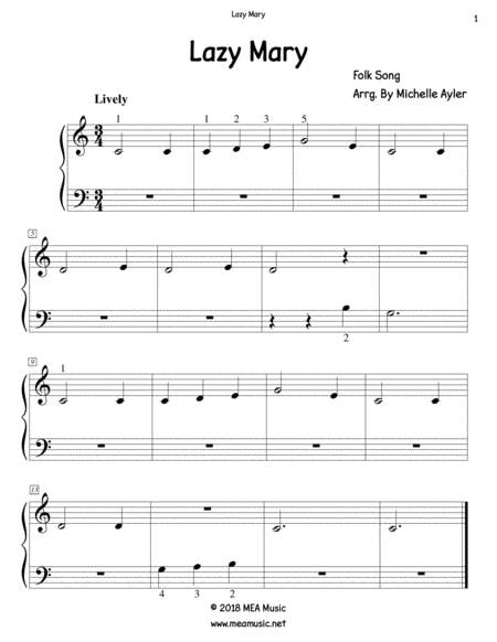 Lazy Mary Sheet Music