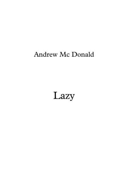 Lazy Sheet Music