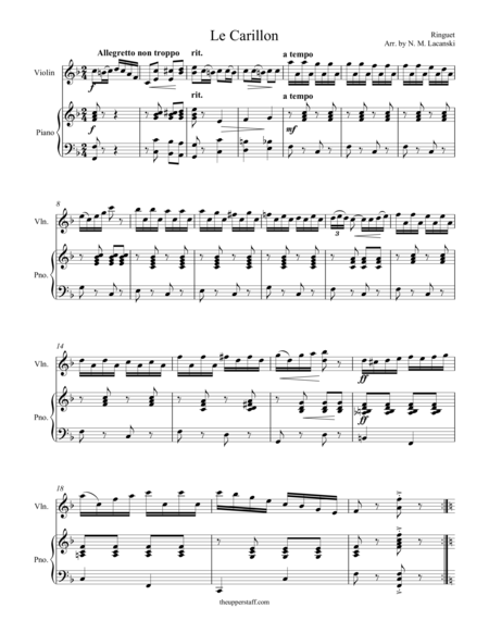 Free Sheet Music Le Carillon