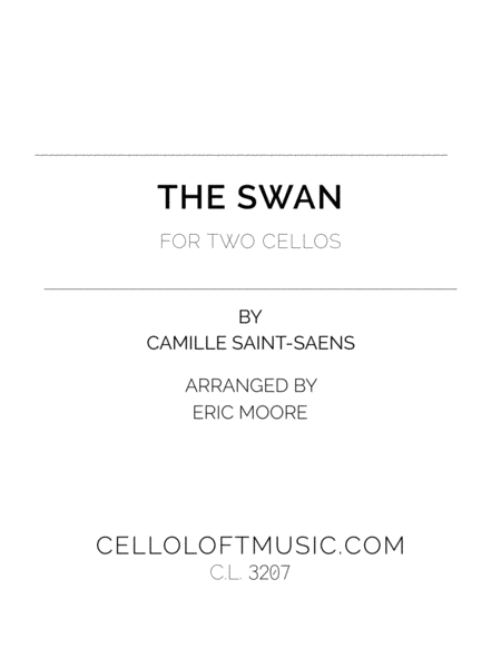 Free Sheet Music Le Cygne The Swan For Two Cellos