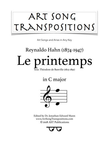 Le Printemps C Major Sheet Music