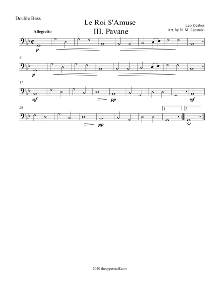 Le Rois Amuse Pavane Sheet Music