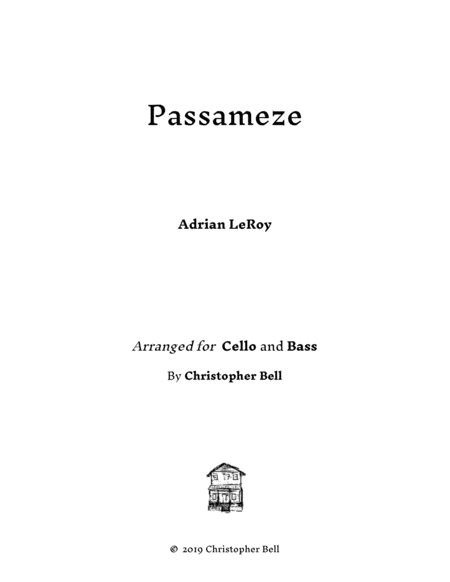 Le Roy Passameze For Cello And Bass Sheet Music