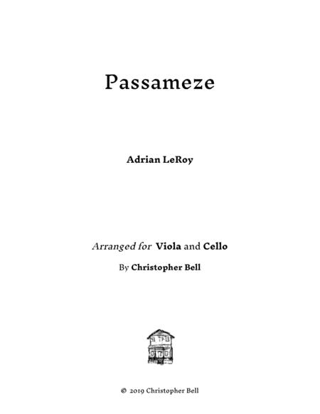 Le Roy Passameze For Viola And Cello Sheet Music