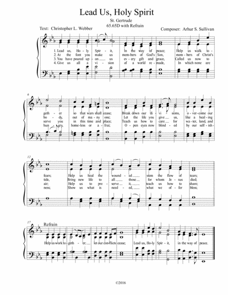 Free Sheet Music Lead Us Holy Spirit In The Way Of Peace