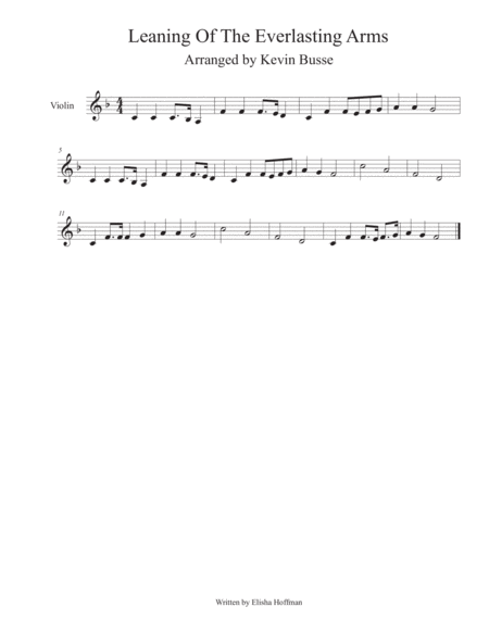 Free Sheet Music Leaning Of The Everlasting Arms Violin