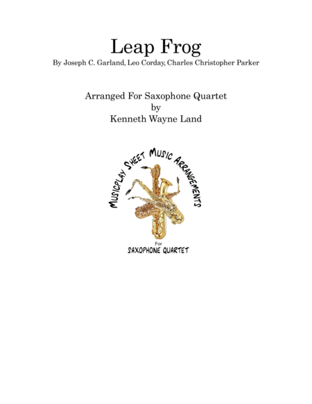 Free Sheet Music Leap Frog Saxophone Quartet W Bass Drums