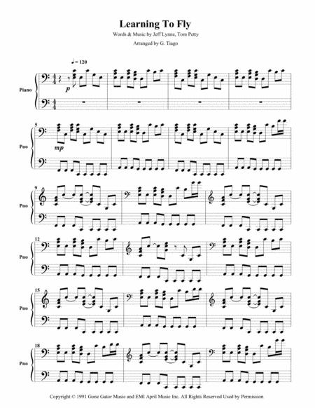 Free Sheet Music Learning To Fly Piano Solo