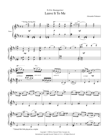 Leave It To Me Sheet Music