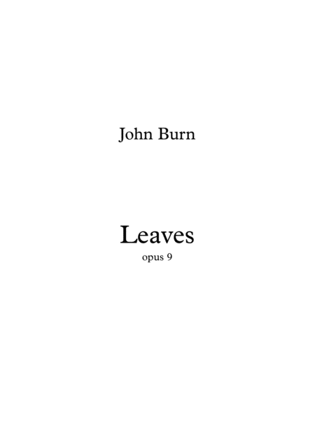 Free Sheet Music Leaves Opus 9