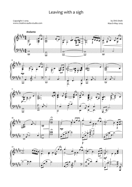 Leaving With A Sigh Sheet Music