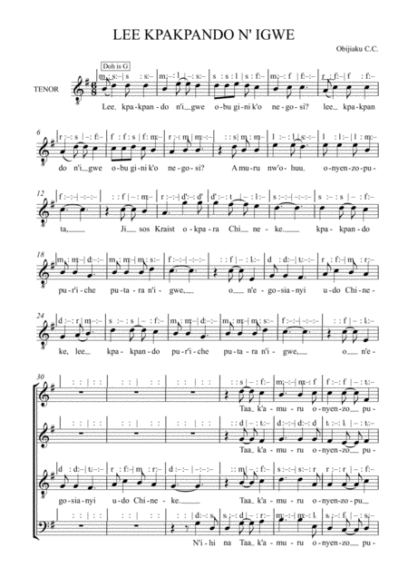 Free Sheet Music Lee Kpakpando