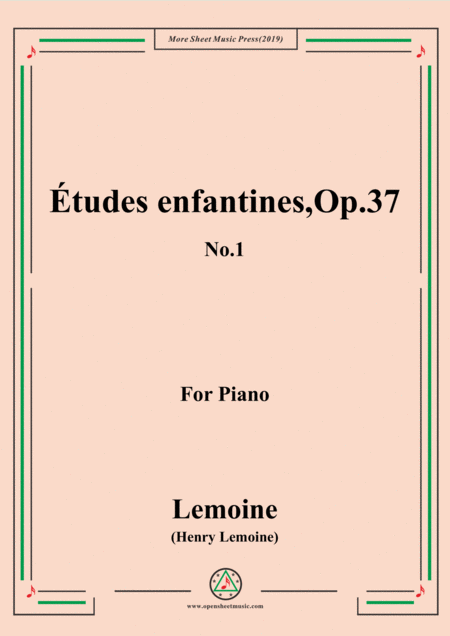 Free Sheet Music Lemoine Tudes Enfantines Etudes Op 37 No 1